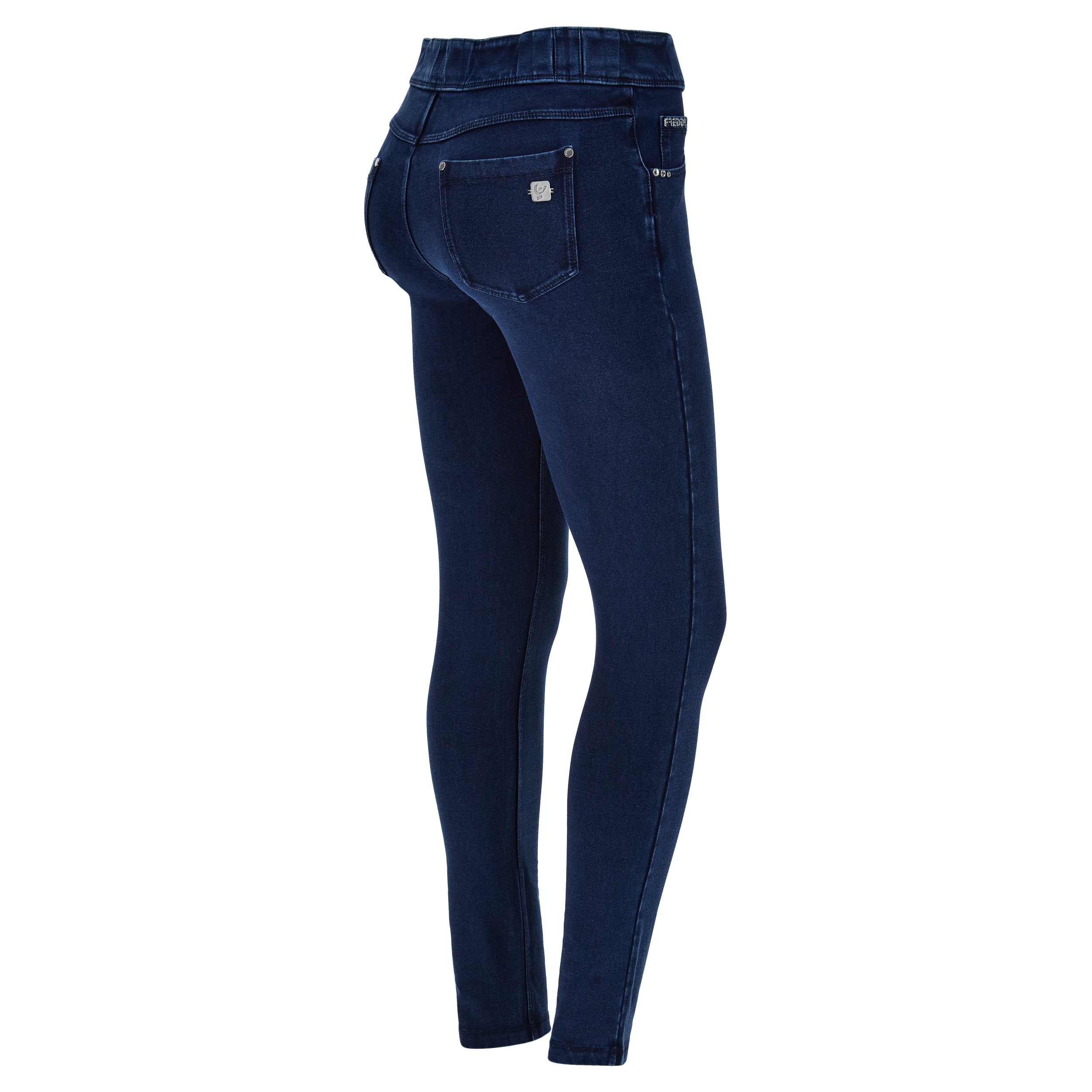N.O.W.® kalhoty s denimovým efektem – slim fit střih se zúženými nohavicemi v džínové modré, modrý šev