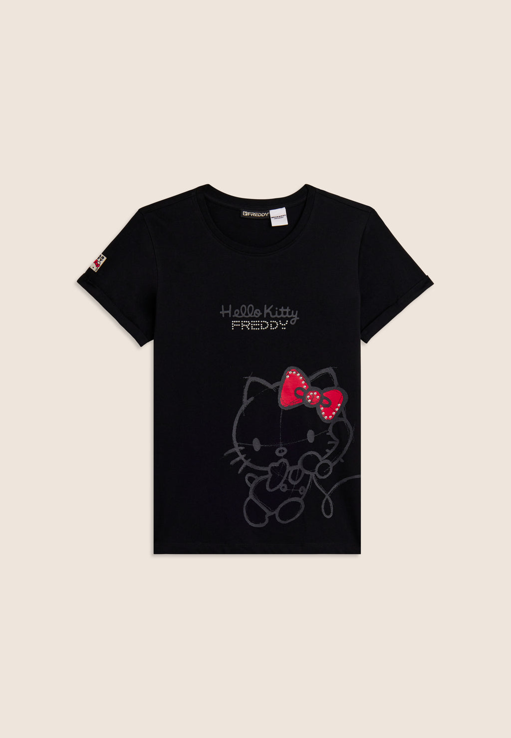 Tričko Hello Kitty s tón v tónu potiskem v černé barvě