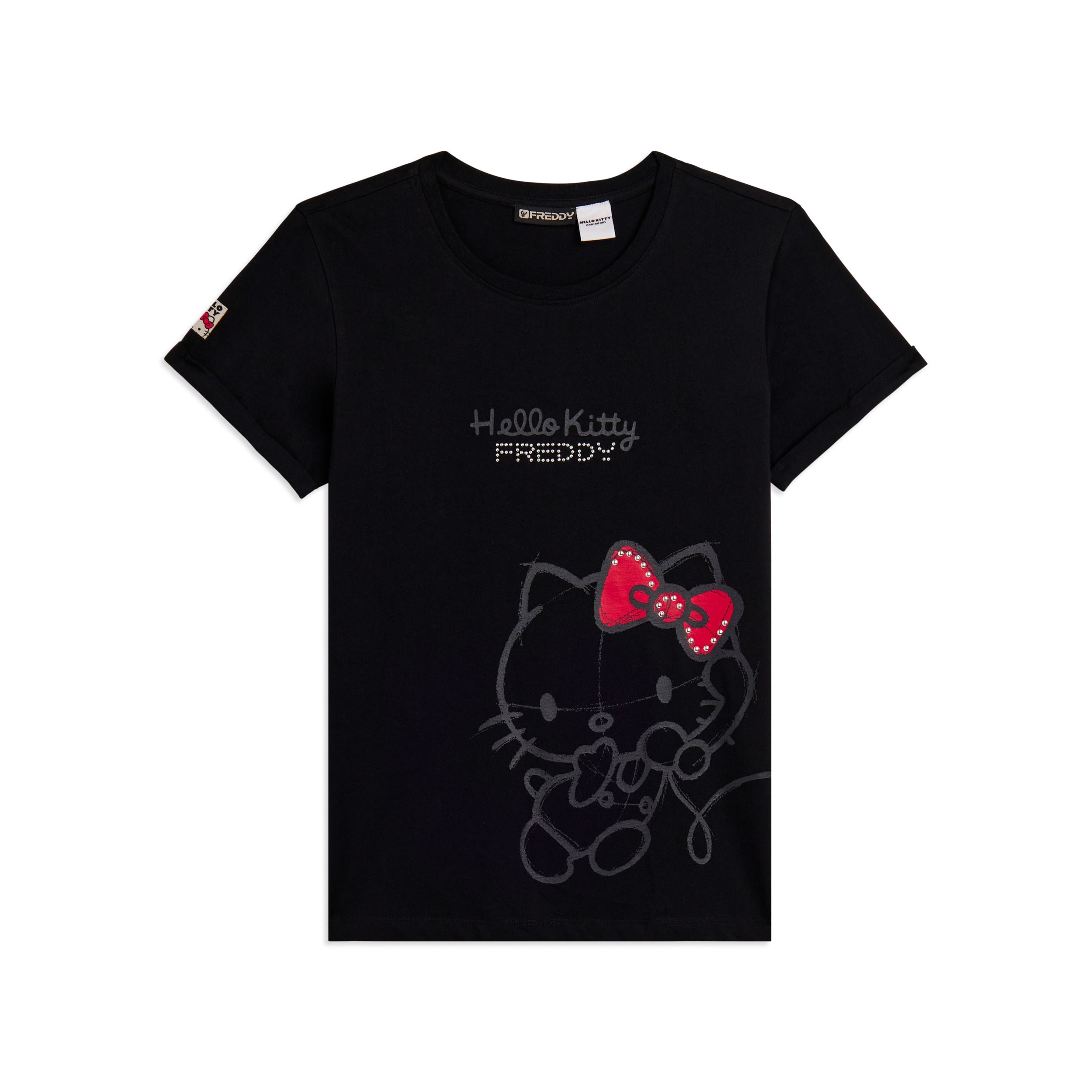 Tričko Hello Kitty s tón v tónu potiskem v černé barvě