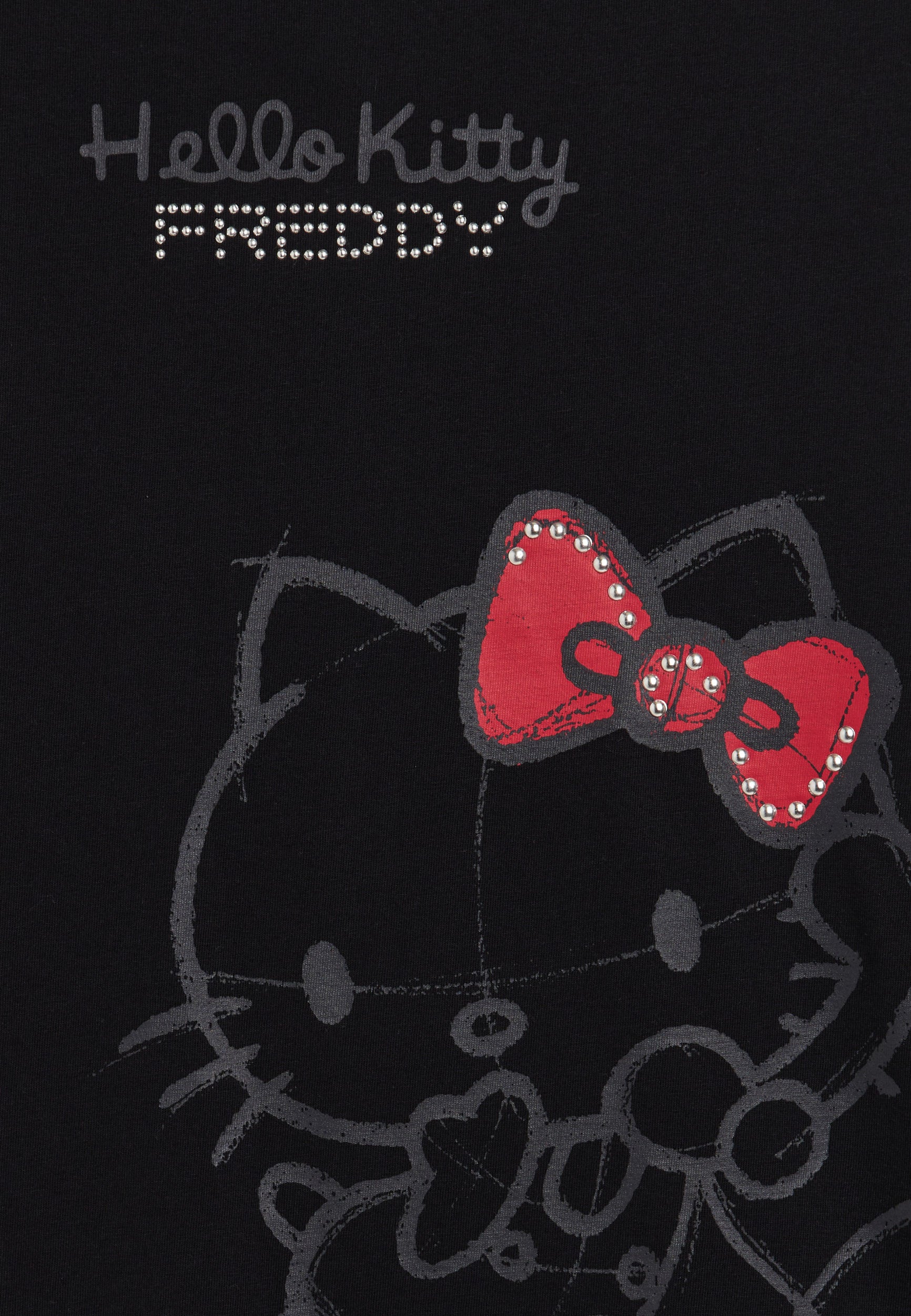 Tričko Hello Kitty s tón v tónu potiskem v černé barvě