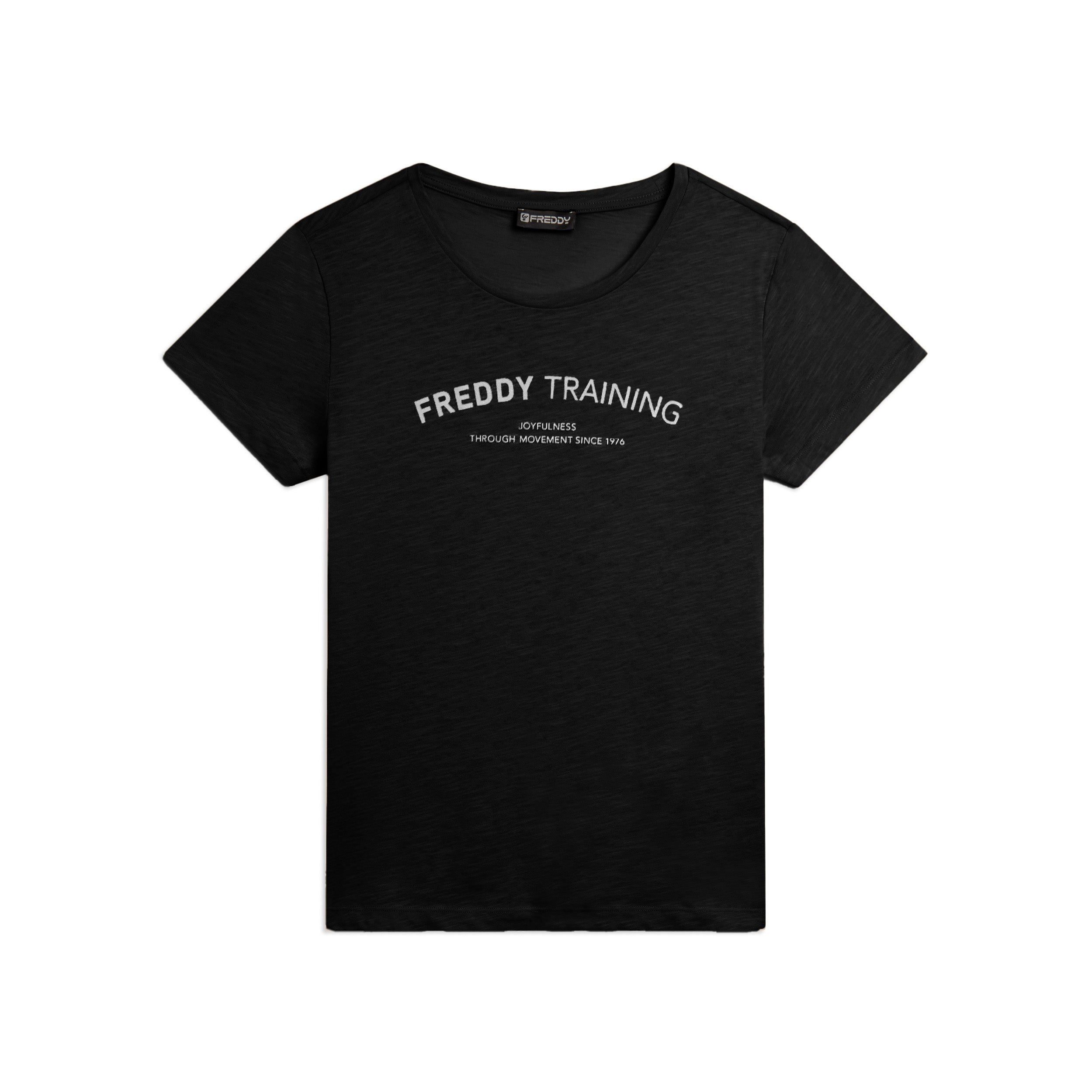 Tričko FREDDY TRAINING ze slub jersey materiálu v černé barvě