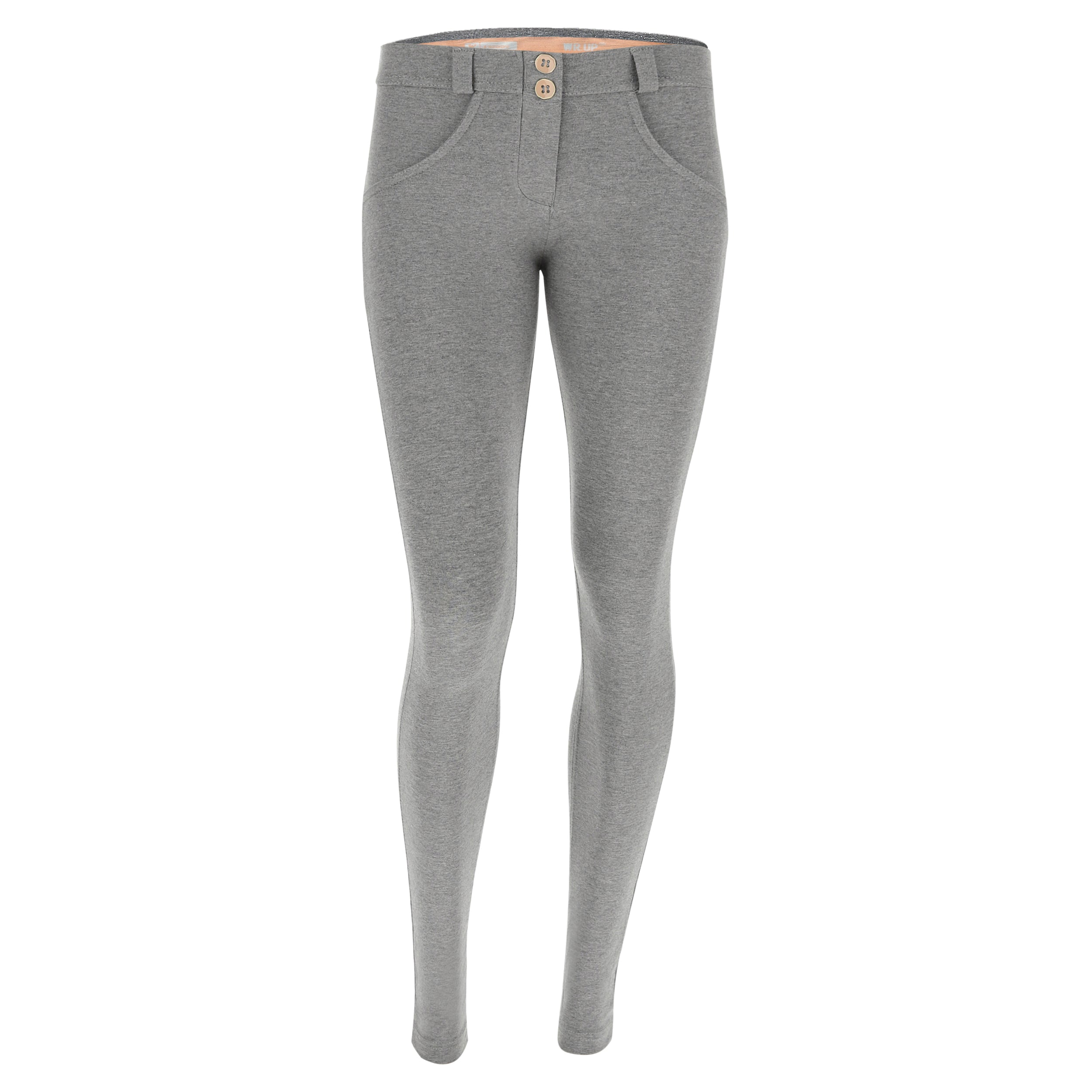 WR.UP® kalhoty s klasickým pasem a extra úzkým střihem (super skinny) v šedé melírované barvě