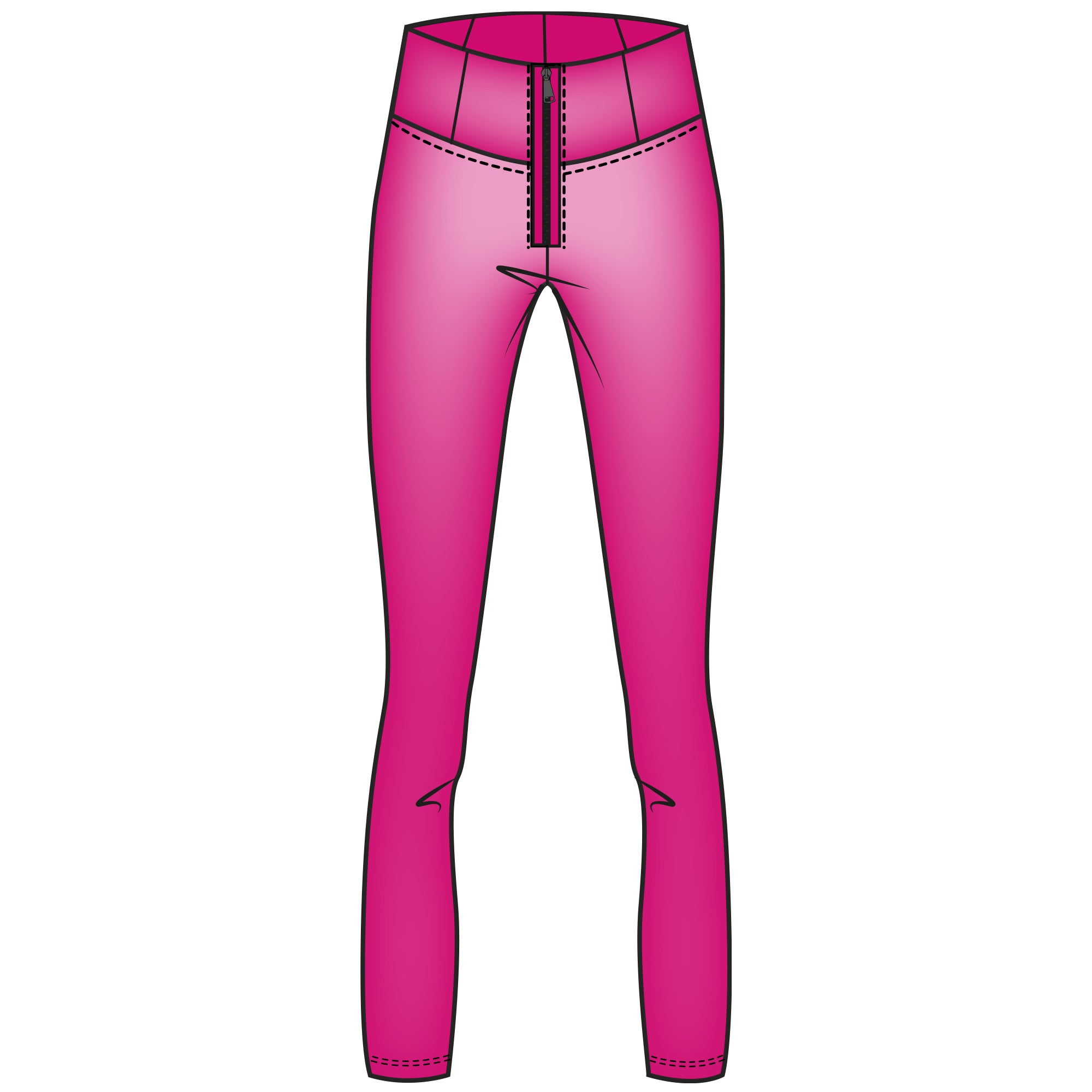 Freddy kalhoty WR.UP ® ve fuchsiové barvě, vysoký pas, super skinny střih, 7/8 délka