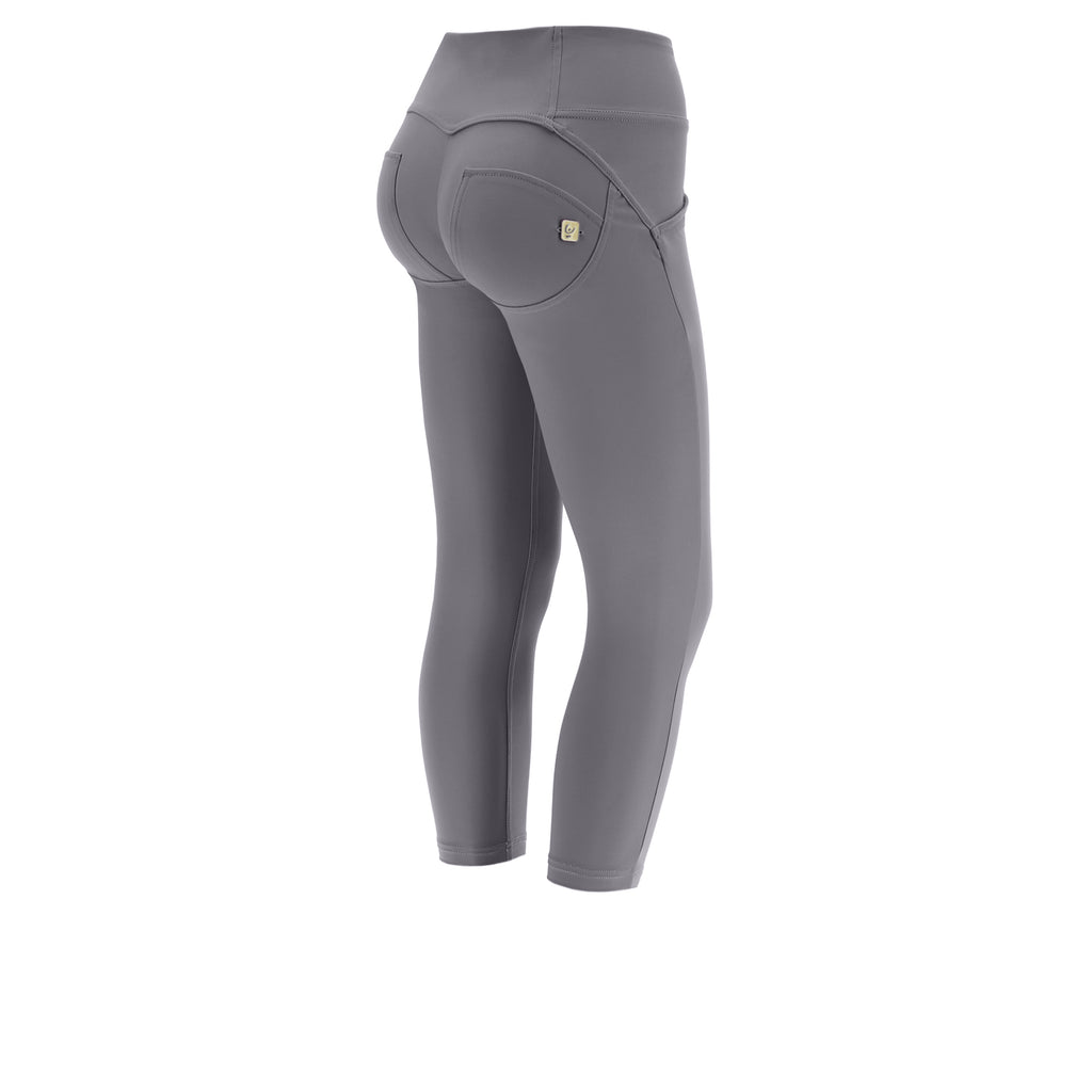 WR.UP® push-up kalhoty z organické bavlny, 7/8 délka, středně vysoký pas ve tmavě šedé barvě