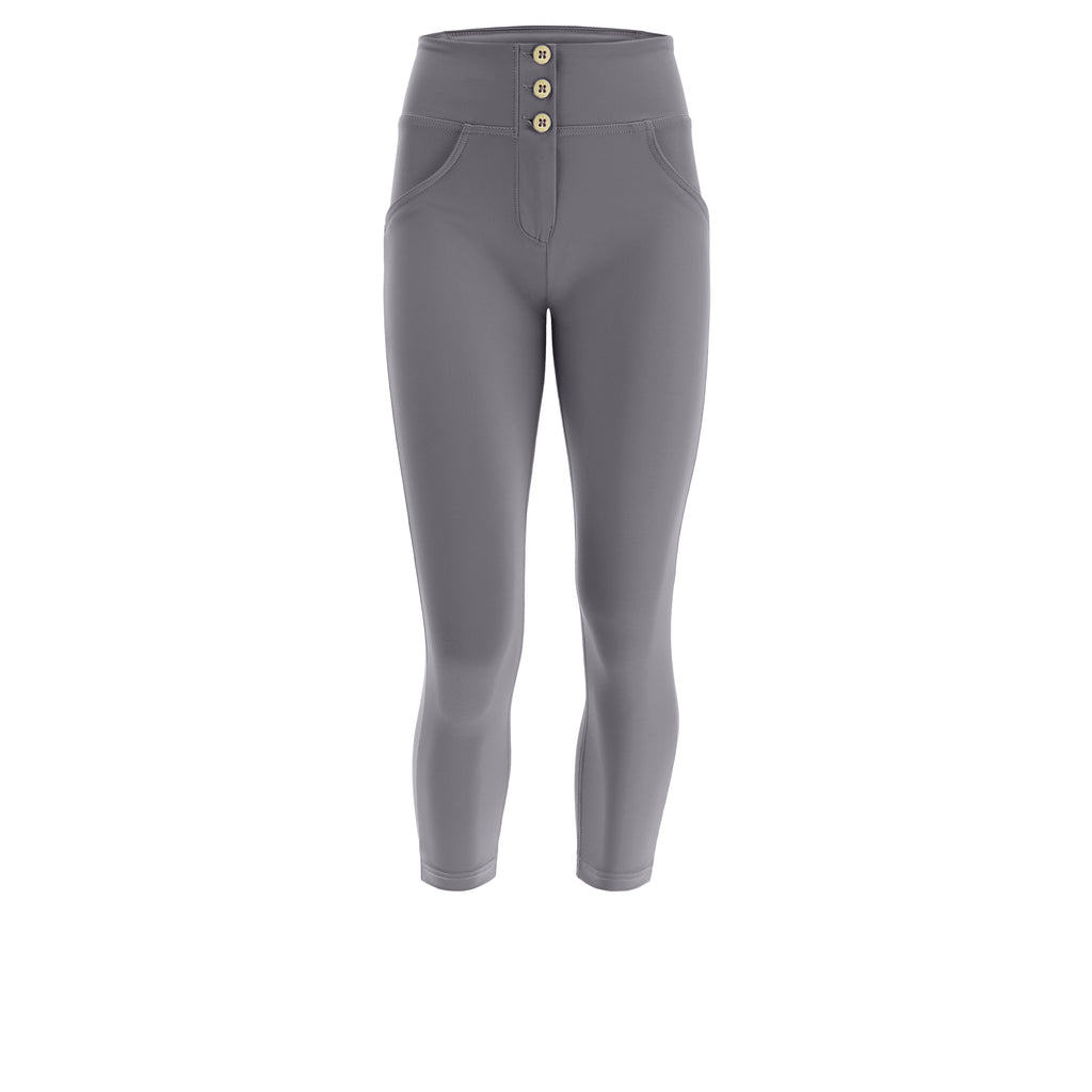 WR.UP® push-up kalhoty z organické bavlny, 7/8 délka, středně vysoký pas ve tmavě šedé barvě