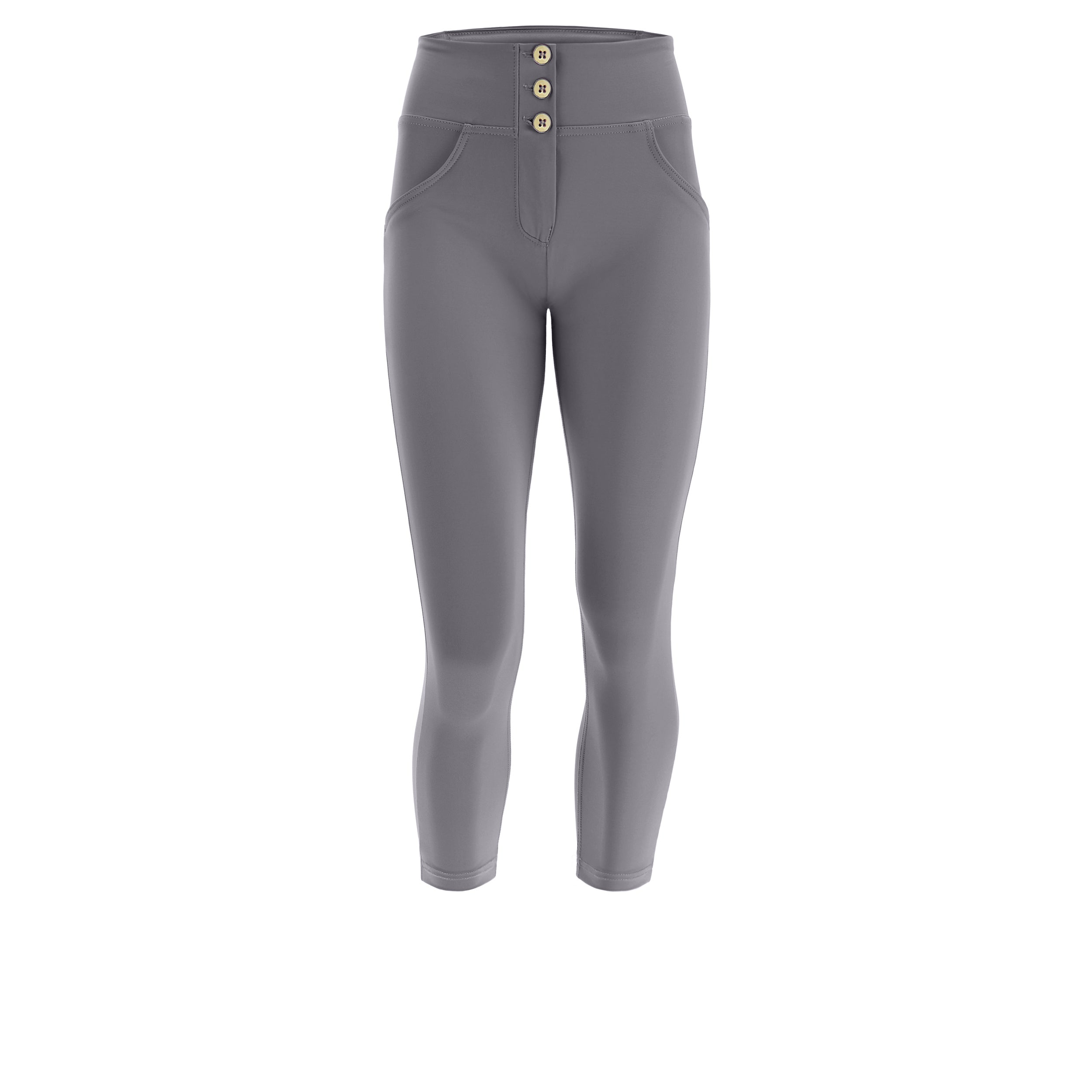 WR.UP® push-up kalhoty z organické bavlny, 7/8 délka, středně vysoký pas ve tmavě šedé barvě